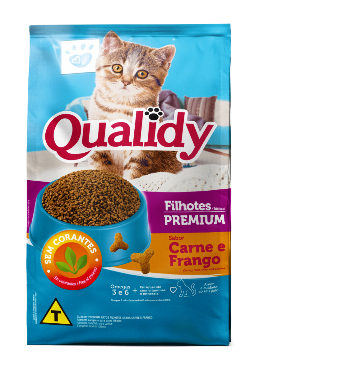 Alimento Qualidy Premium Gato Cachorro Sabor Carne y Pollo