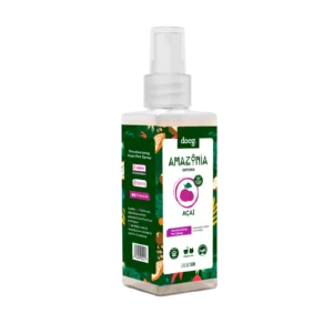 Envase plastico rectangular con Amazonia Senses Pet Spray Açaí – Colonia para Perros y Gatos