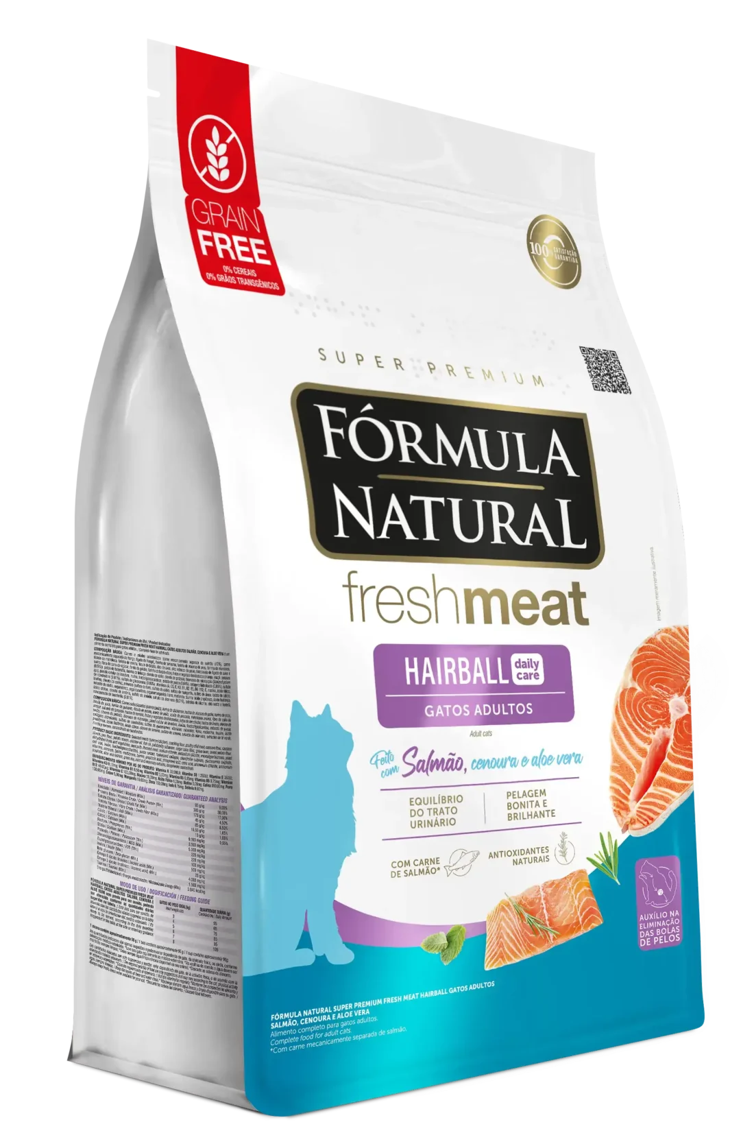Bolsa de alimento Fórmula Natural Hairball Gato Adulto Control de Bolas de Pelo