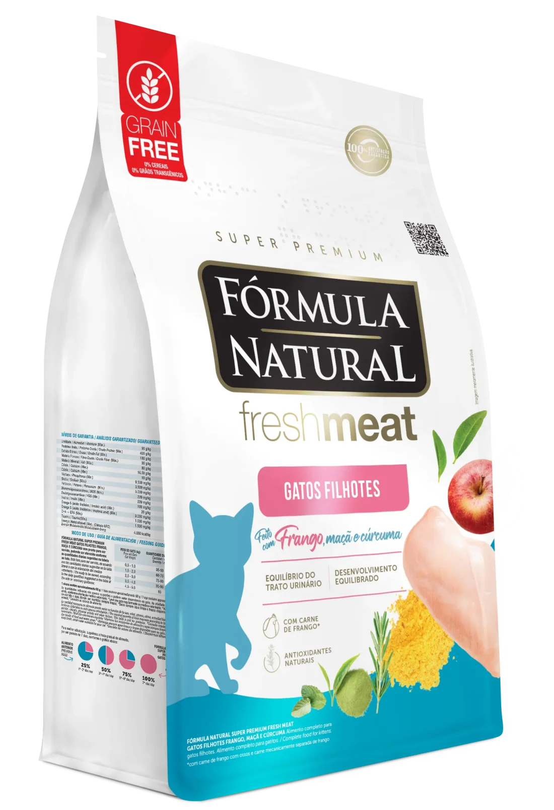 Bolsa de alimento Fórmula Natural fresh meat Gato Cachorro Grain Free Pollo