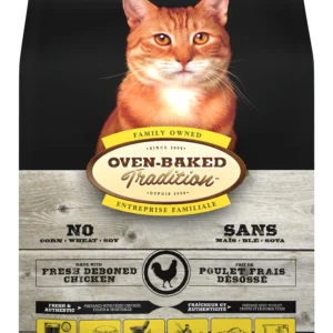 Bolsa de aliment Oven-Baked Tradition Adult Cat - Chicken - Gato Adulto Pollo con un gatito de pelo corto y color naranjo