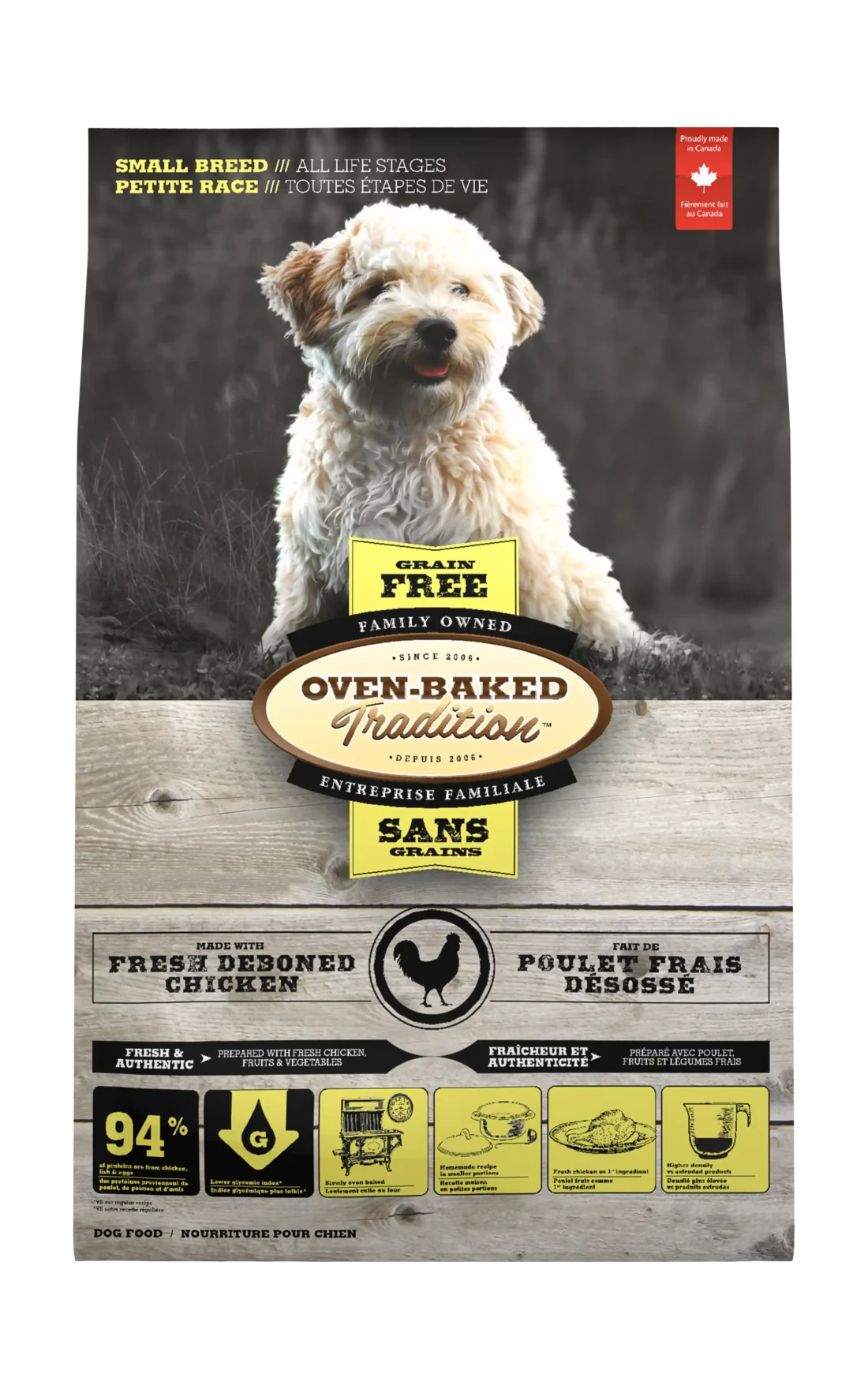 Bolsa de alimento con imagen de perrito pequeño con Oven-Baked Tradition Grain-Free Small Breed - Chicken